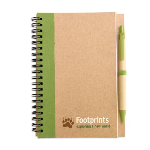 Gerecycled notitieboek met balpen - Afbeelding 1